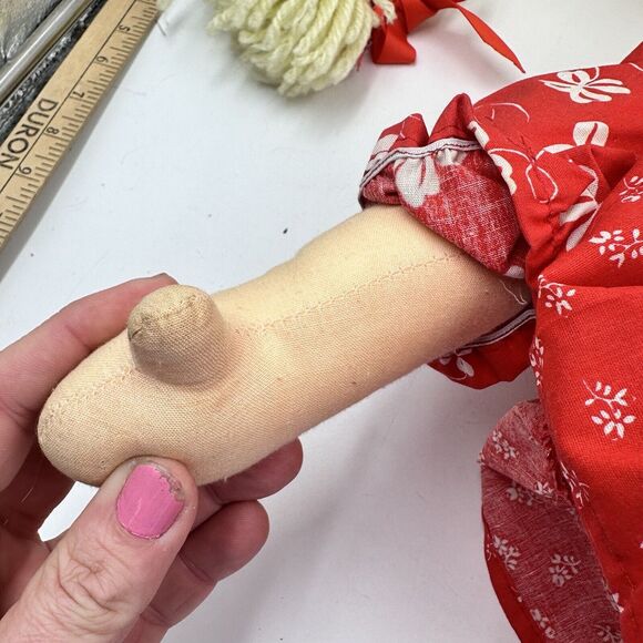 ESTATE SALE - XL vintage Handmade Ragdoll Doll Kitschy 60s 70s Mod Unique Design - Picture 11 of 13